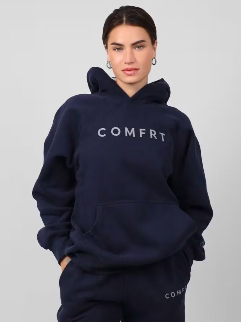 Comfrt Tranquil Hoodie In Navy Oversized Unisex Size Xs Nwt